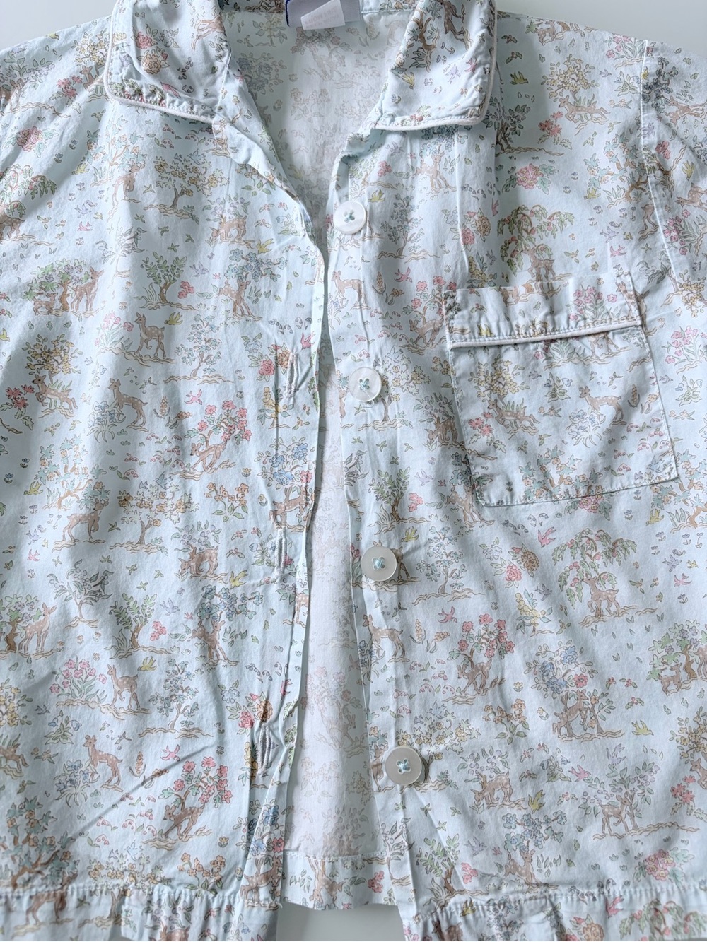 Trotters London Girls Floral Cream Pajama Set Sz 4/5 - Picture 3 of 12